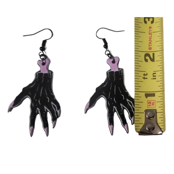 Handmade Creepy Hand Earrings - Picture 2 of 2